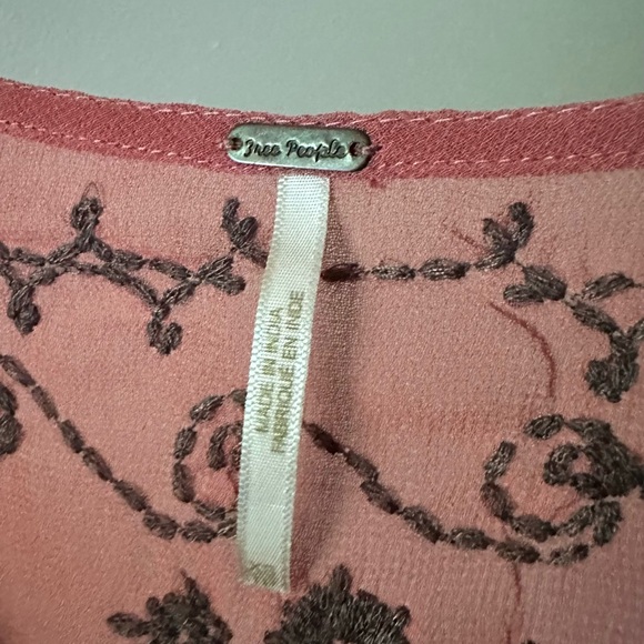 Free People Pennies Sequel Embroidered Semi-Sheer Peplum Top - Picture 4 of 6